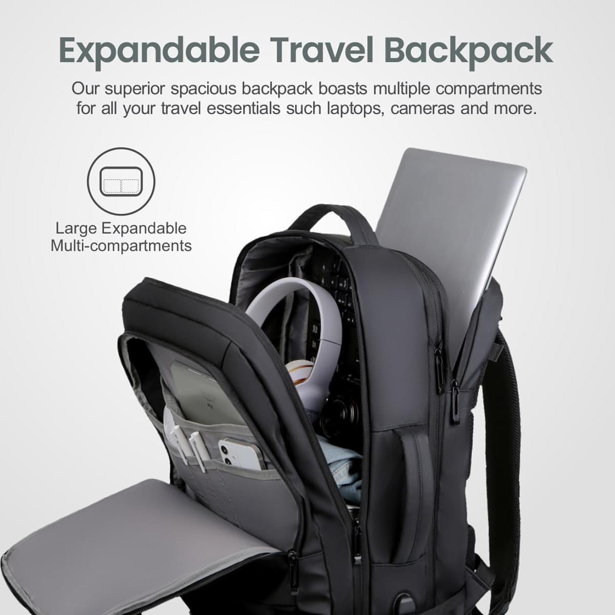 Astrum LB310 BACKPACK PU TRAVEL EXPEND BLACK - Image 7