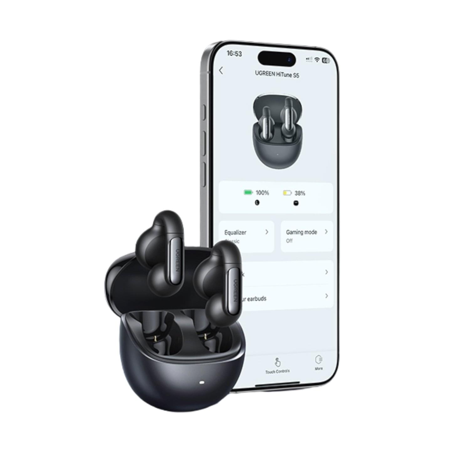 UGreen HiTune S5 Open-Ear TWS Earbuds - Black - Image 4